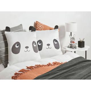 Beliani Lot de 2 coussins en Coton Moderne PANDAPAW  