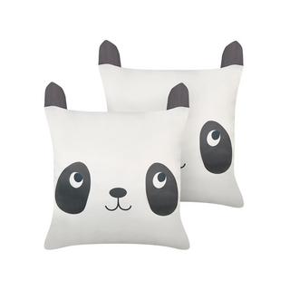 Beliani Lot de 2 coussins en Coton Moderne PANDAPAW  