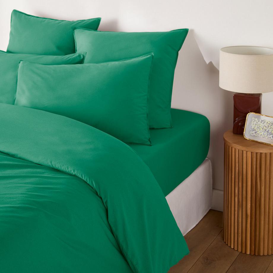 Housse de couette unie en coton lavé