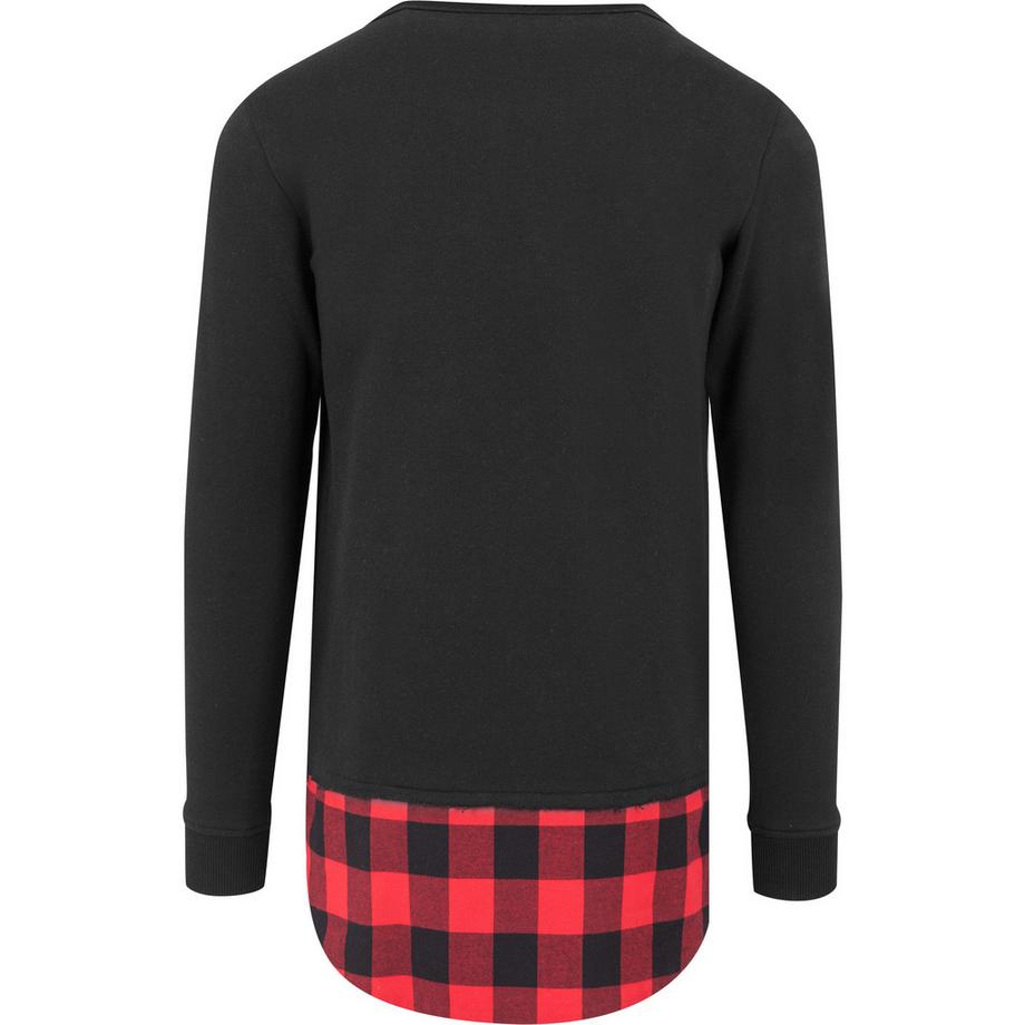 URBAN CLASSICS Langarm T-Shirt mit Flanellsaum  