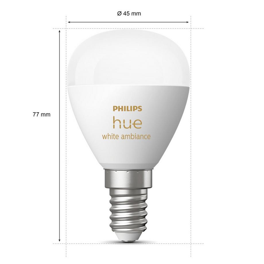 PHILIPS Hue White Ambiance E14 Globo confezione da 1  