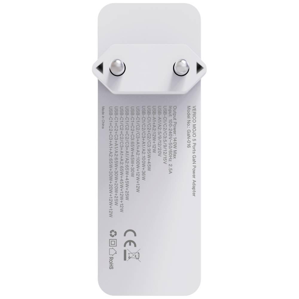 Verico  Chargeur Mojo 140W GAN 5 ports PD 3.0 