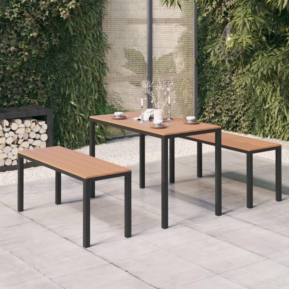 VidaXL set da pranzo da giardino Acciaio  