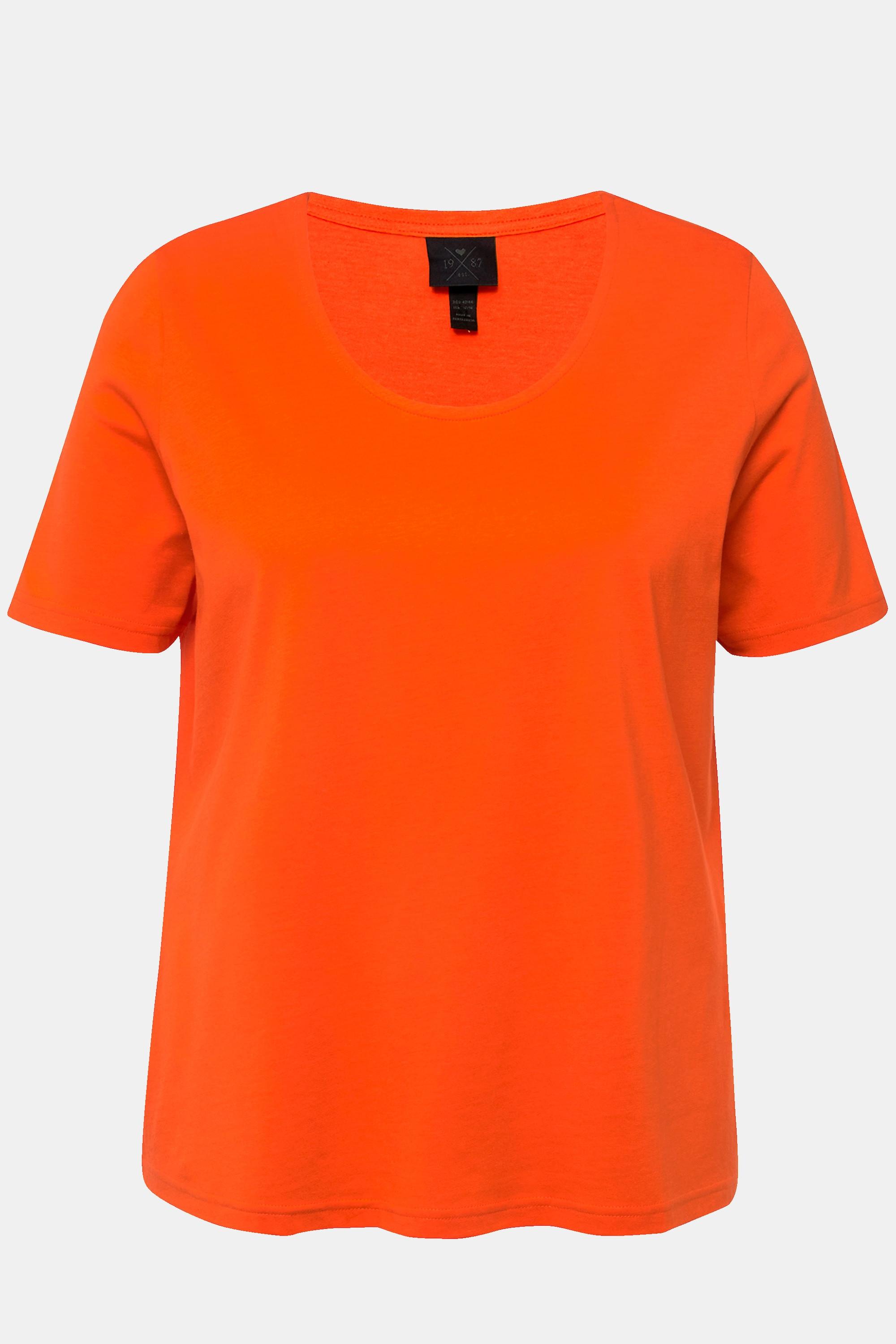 Ulla Popken  T-shirt classica con modal, scollo a girocollo e mezze maniche 