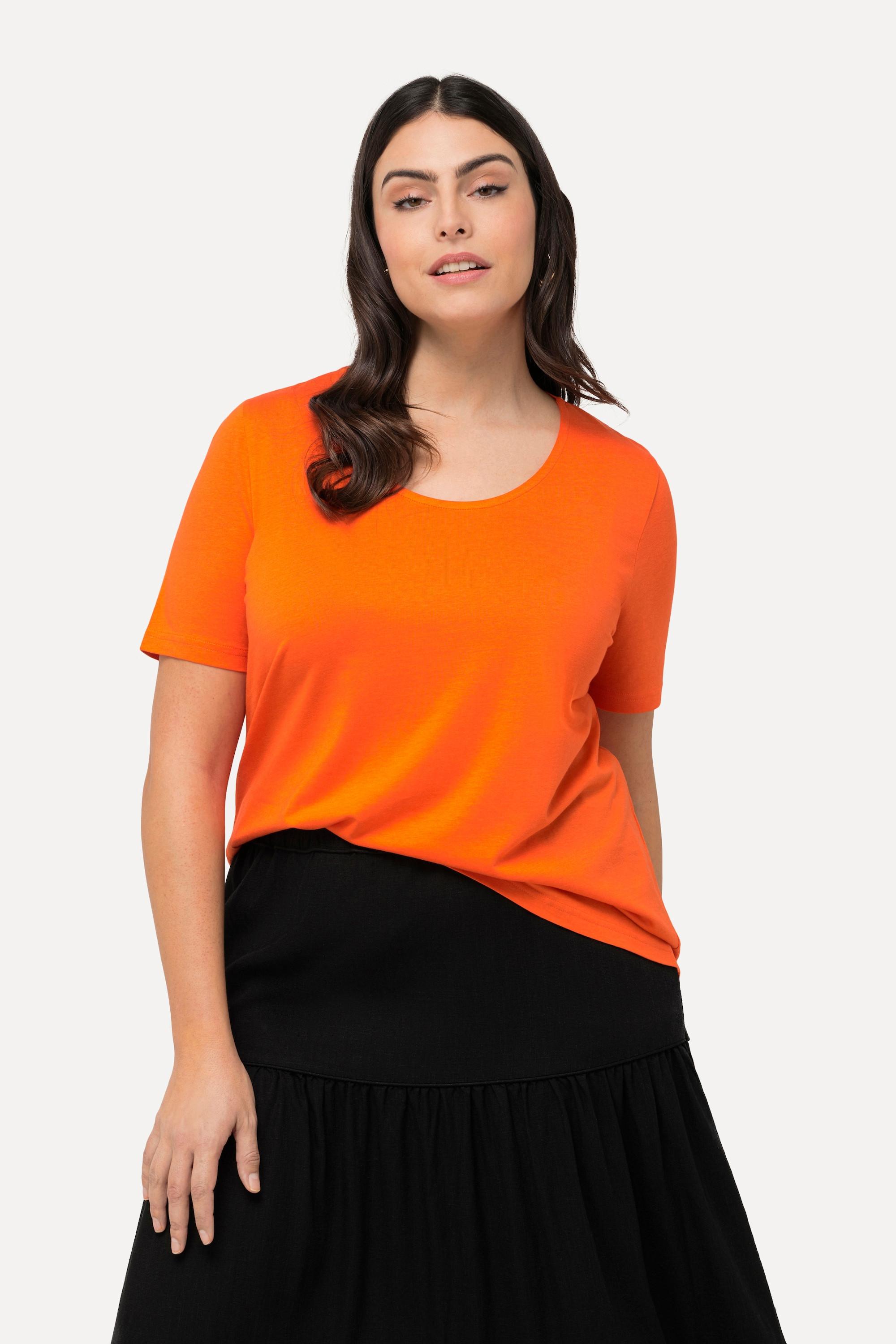 Ulla Popken  T-Shirt, Modalmix, Classic, Rundhals, Halbarm 