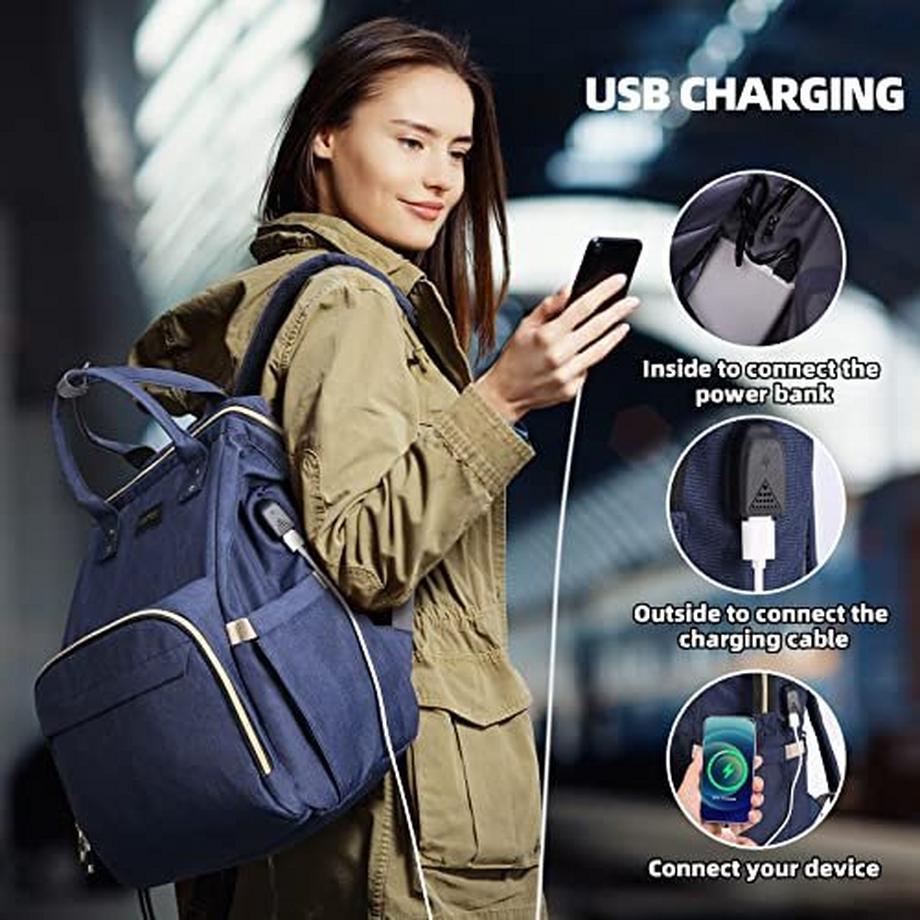Only-bags.store Petit Sac à Dos Élégant pour Ordinateur Portable 15.6 Pouces Étanche avec USB  