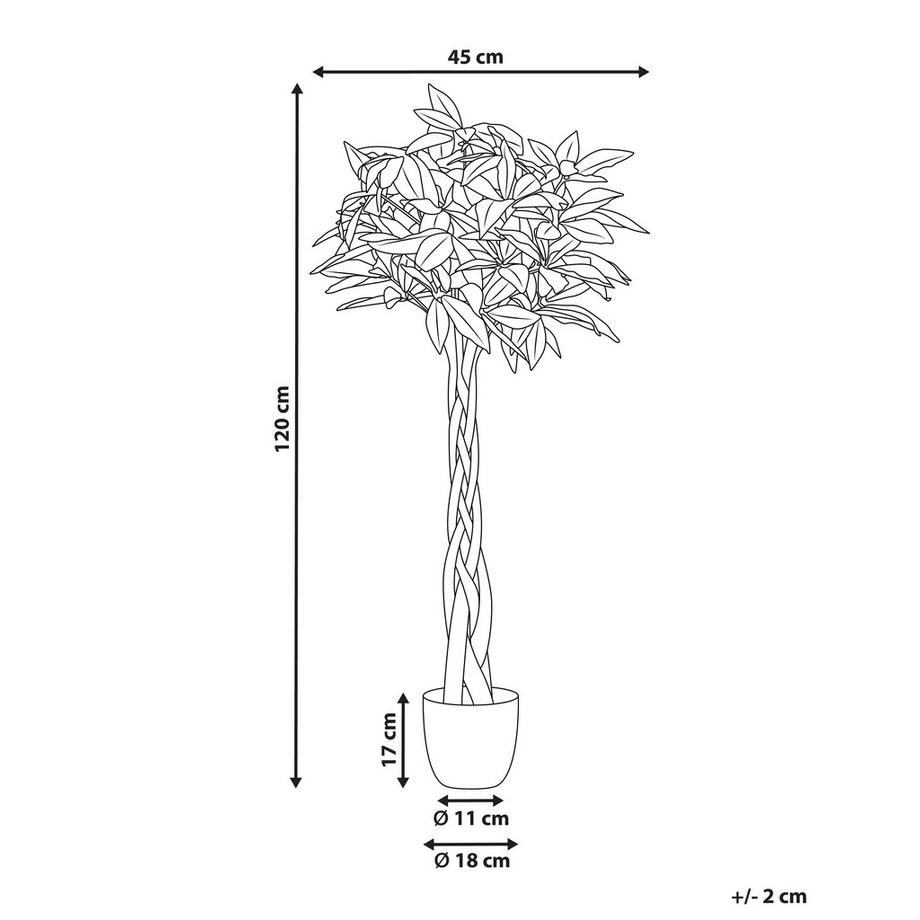 Beliani Pianta artificiale en Materiale sintetico PACHIRA TREE  