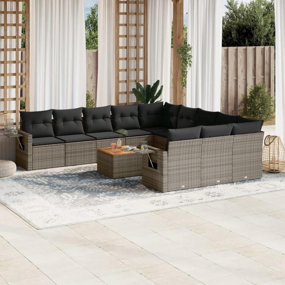 VidaXL set divano da giardino Polirattan  