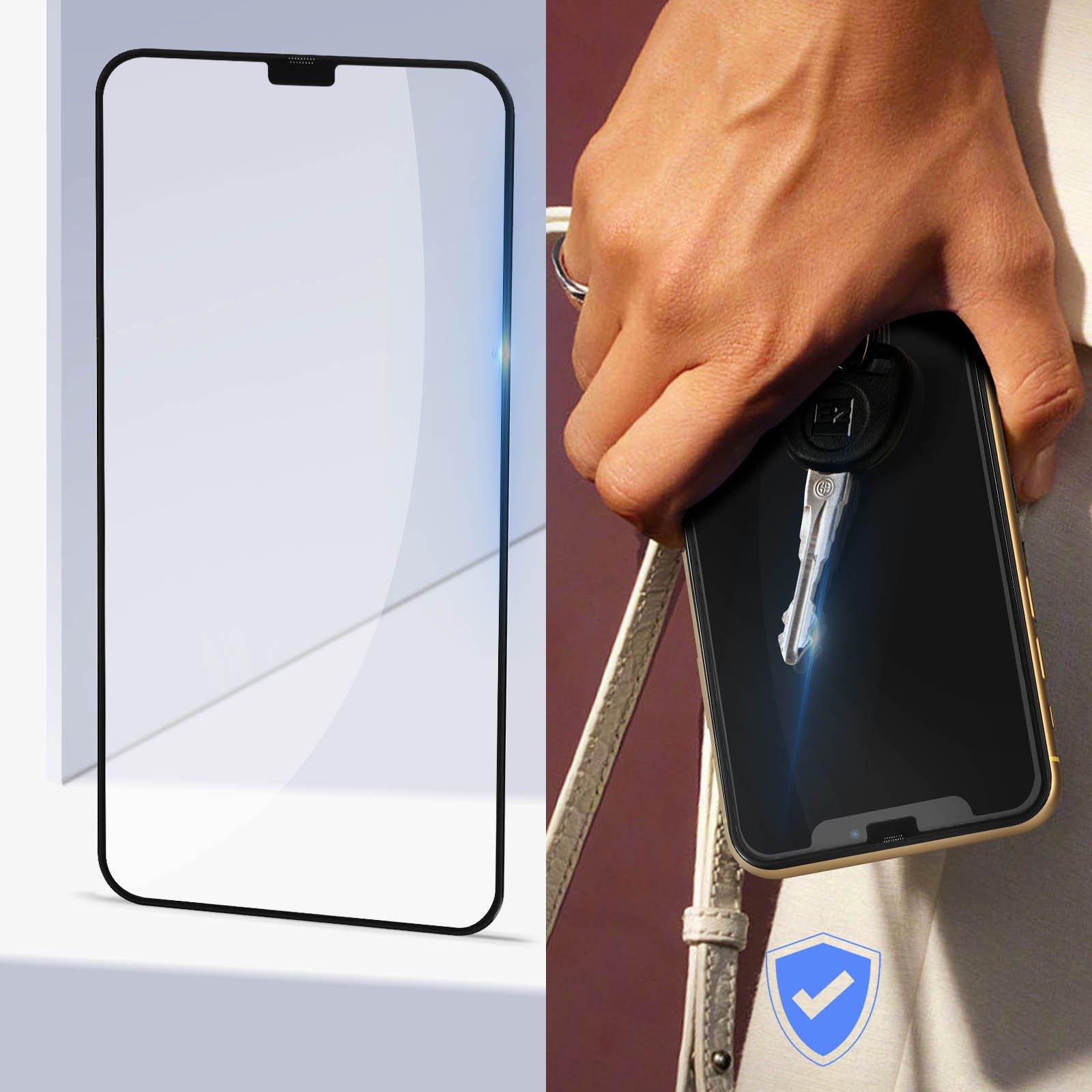 Avizar  Verre Écran iPhone 11 et XR Adhésif Noir 