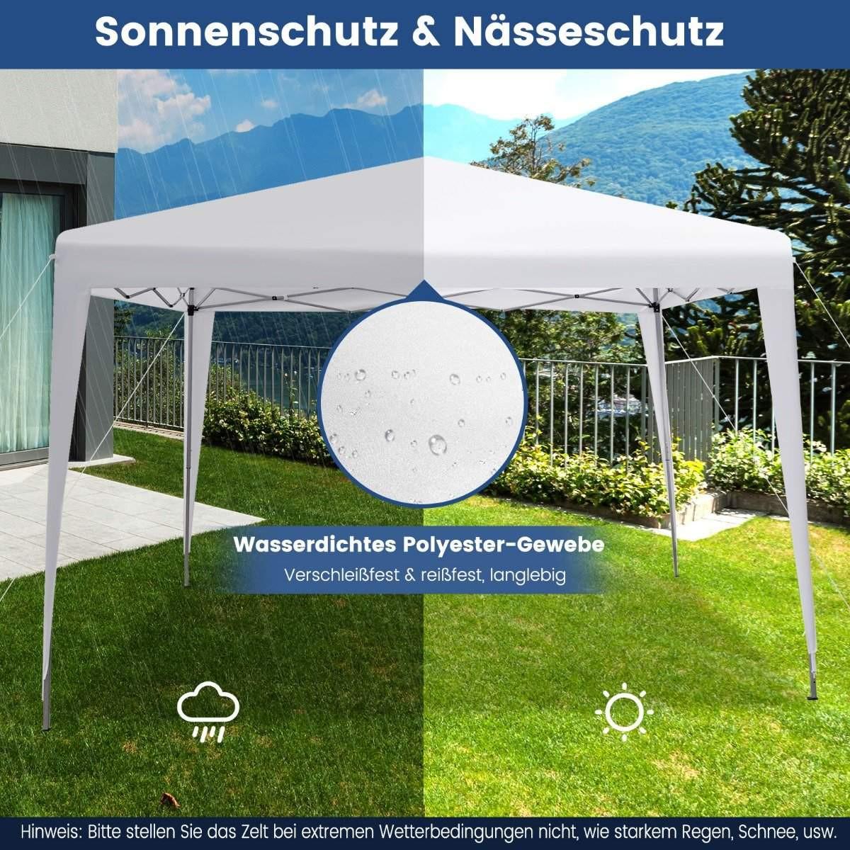 Northix 3 x 3 m Pop-Up Pavillon Strandzelt für den Außenbereich Weiß  