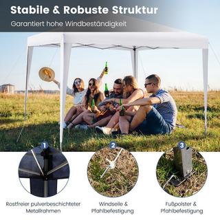 Northix 3 x 3 m Pop-Up Pavillon Strandzelt für den Außenbereich Weiß  