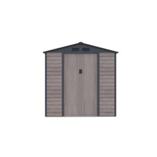 Vente-unique Casetta da giardino 2,79 m² Metallo in Acciaio galvanizzato effetto Legno Grigio - ADELMO  