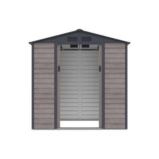 Vente-unique Casetta da giardino 2,79 m² Metallo in Acciaio galvanizzato effetto Legno Grigio - ADELMO  