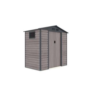 Vente-unique Casetta da giardino 2,79 m² Metallo in Acciaio galvanizzato effetto Legno Grigio - ADELMO  