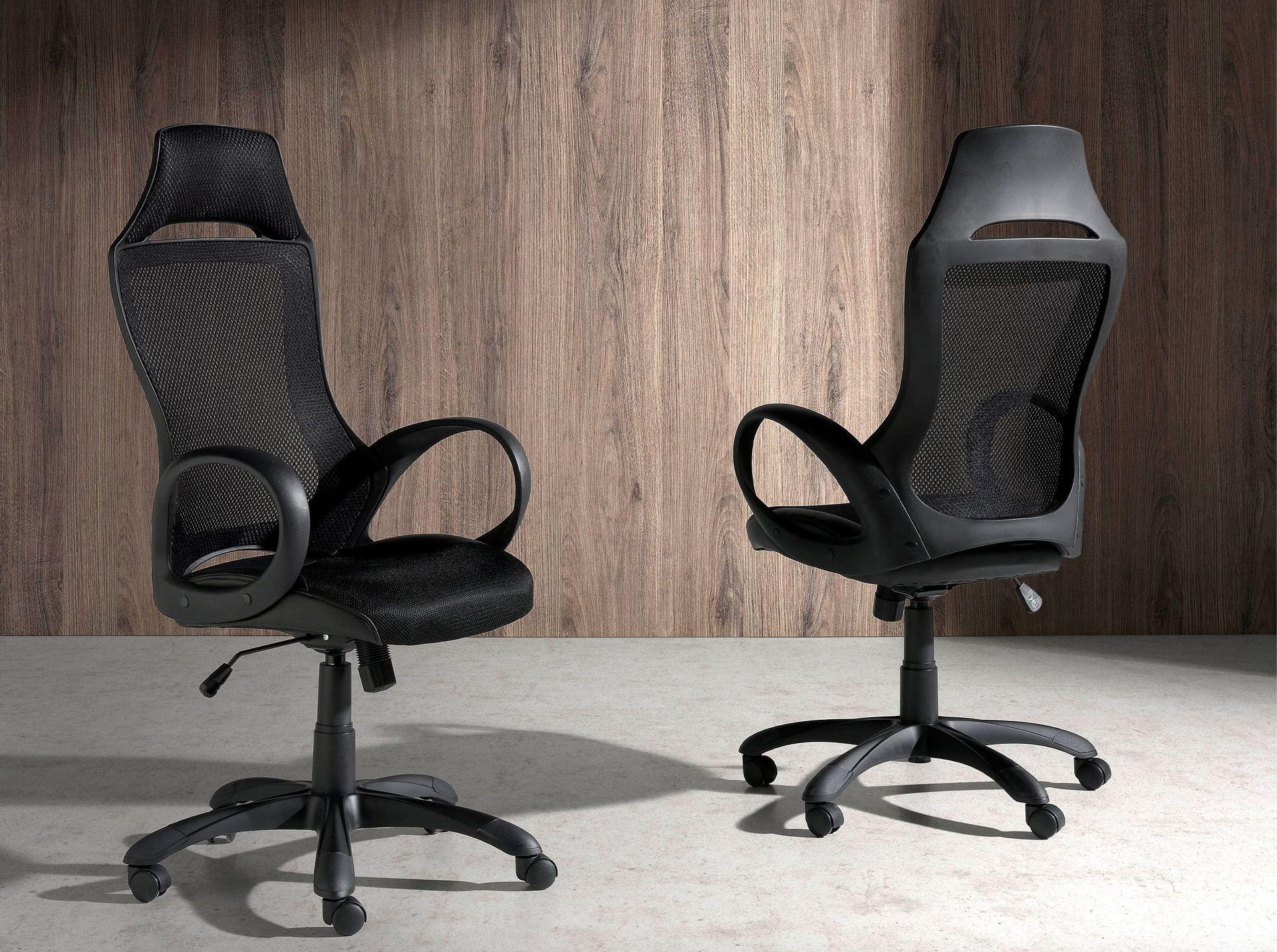 ANGEL CERDA Sedia girevole da ufficio in tessuto nero  