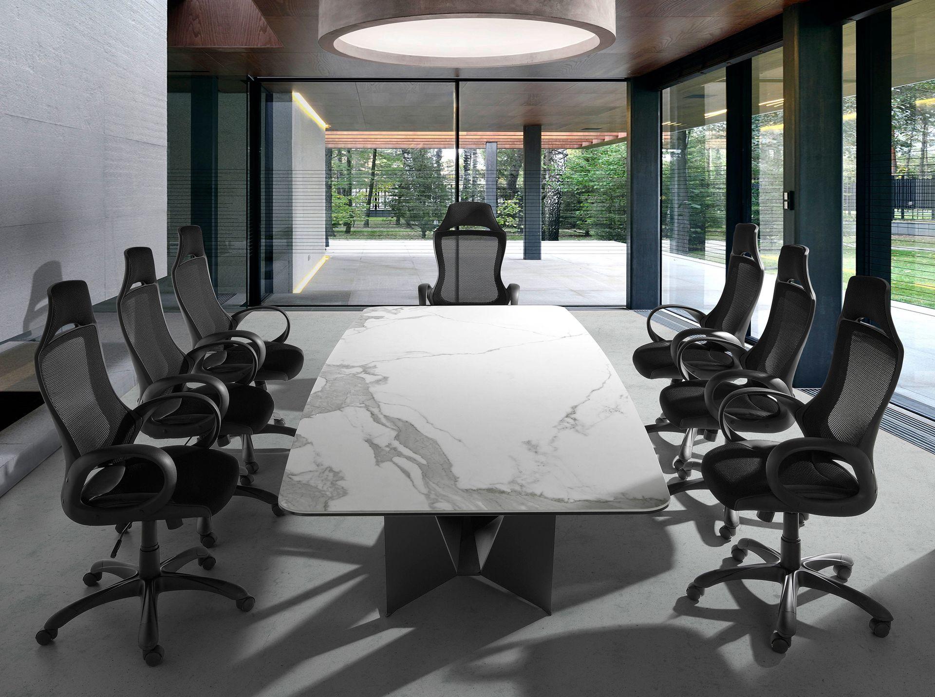 ANGEL CERDA Sedia girevole da ufficio in tessuto nero  