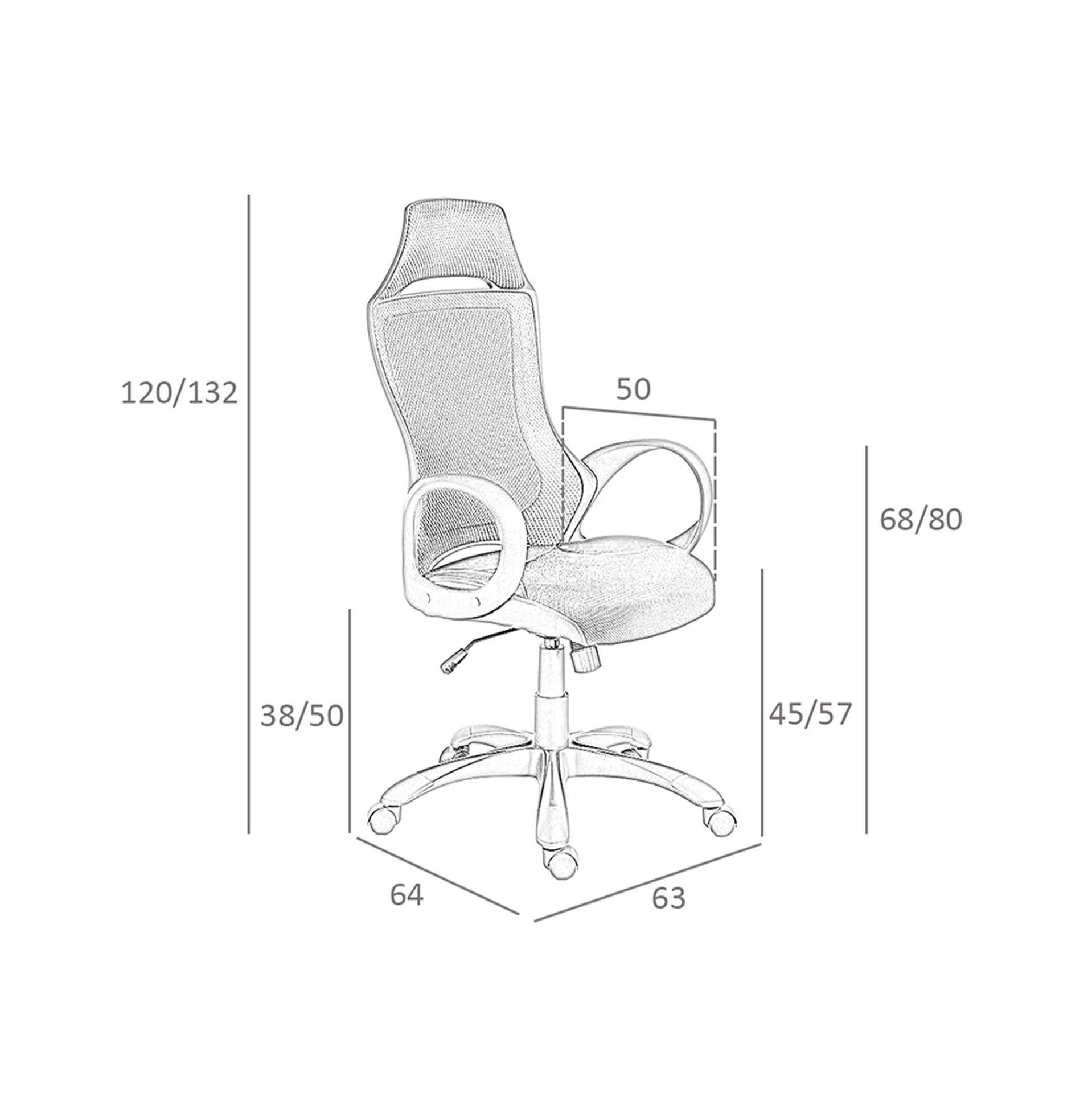 ANGEL CERDA Sedia girevole da ufficio in tessuto nero  