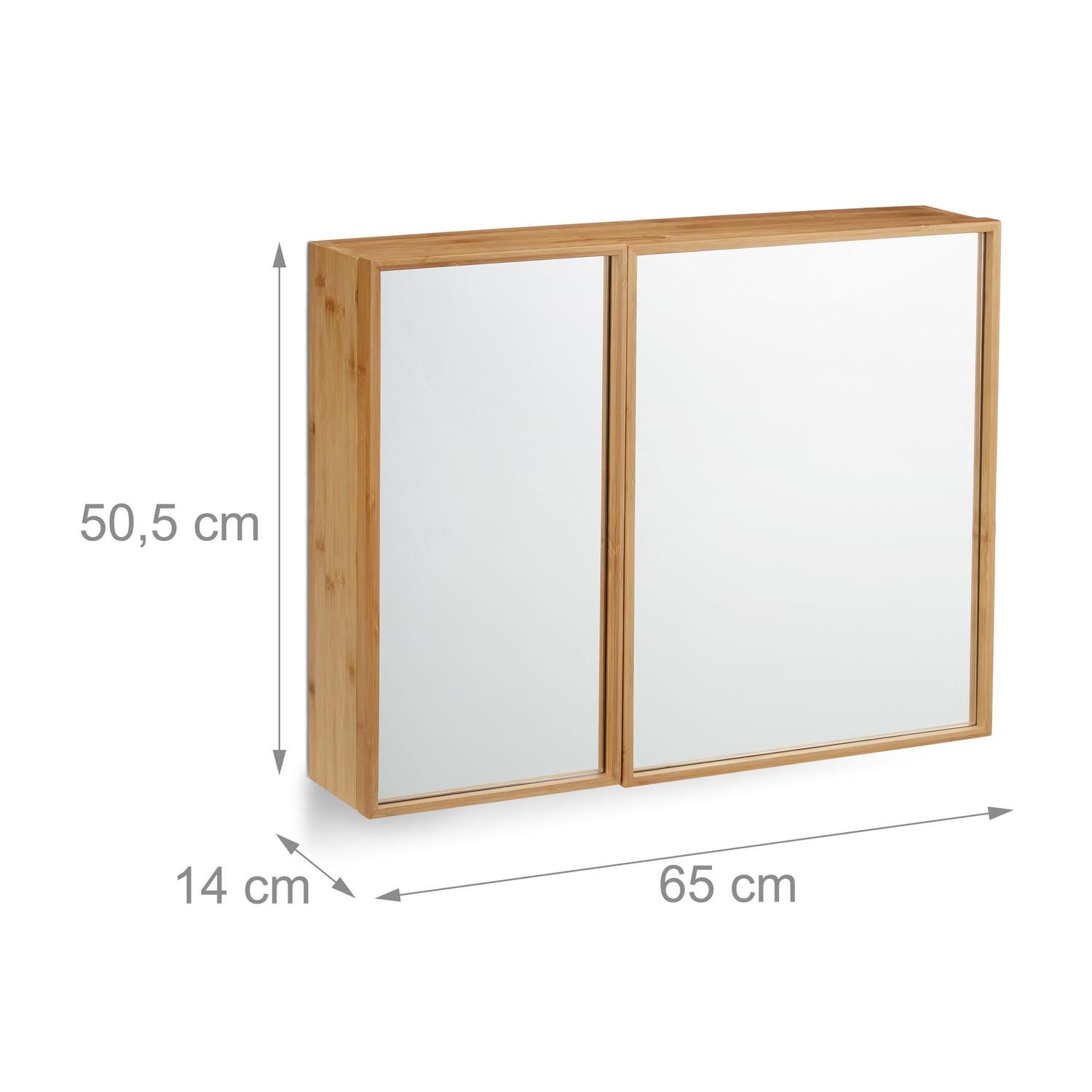 B2X Armoire à miroir pour salle de bain avec 2 portes  