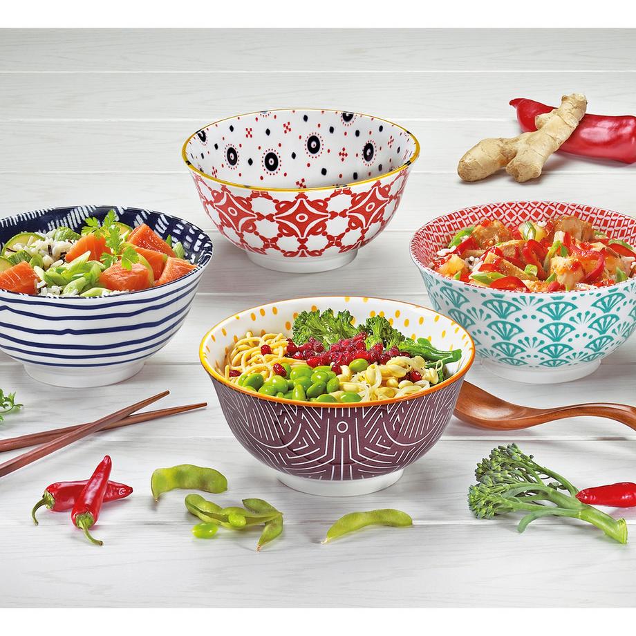 CILIO Bowl Amici Striche Porzellan  