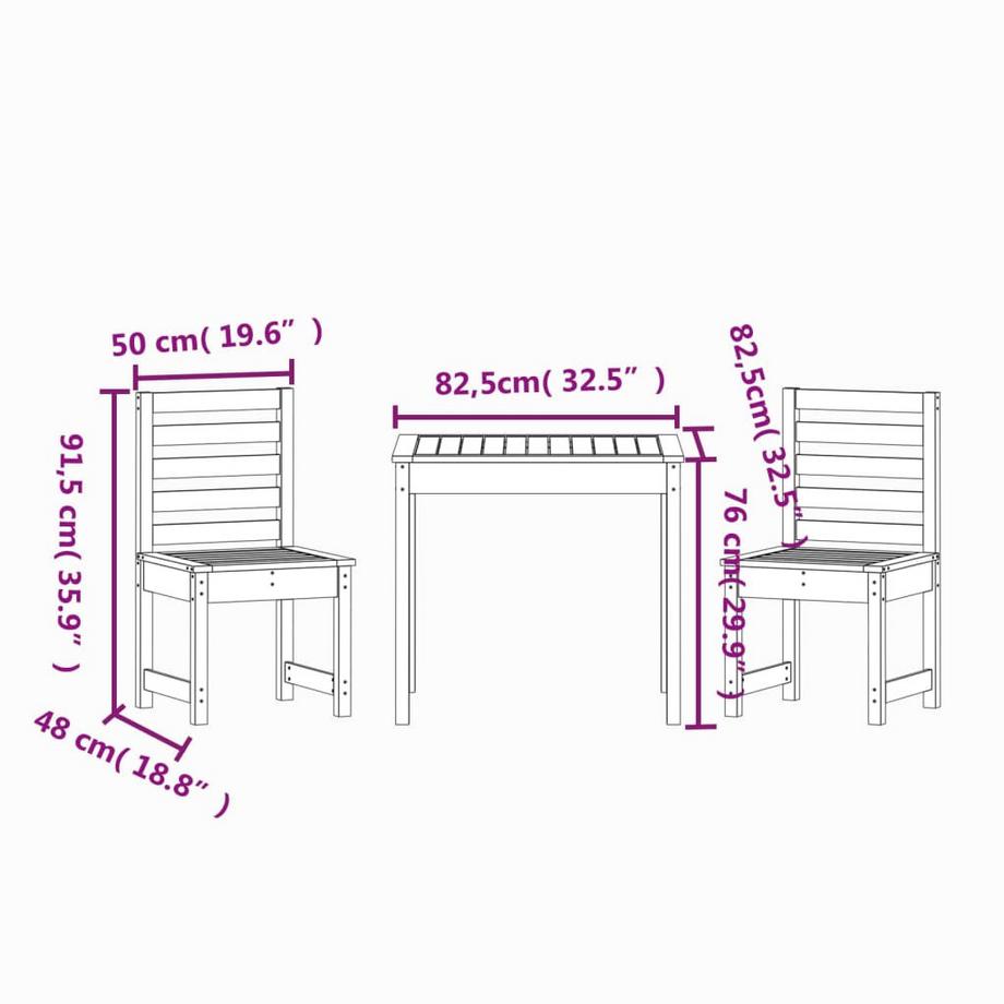 VidaXL Garten bistro set holz  