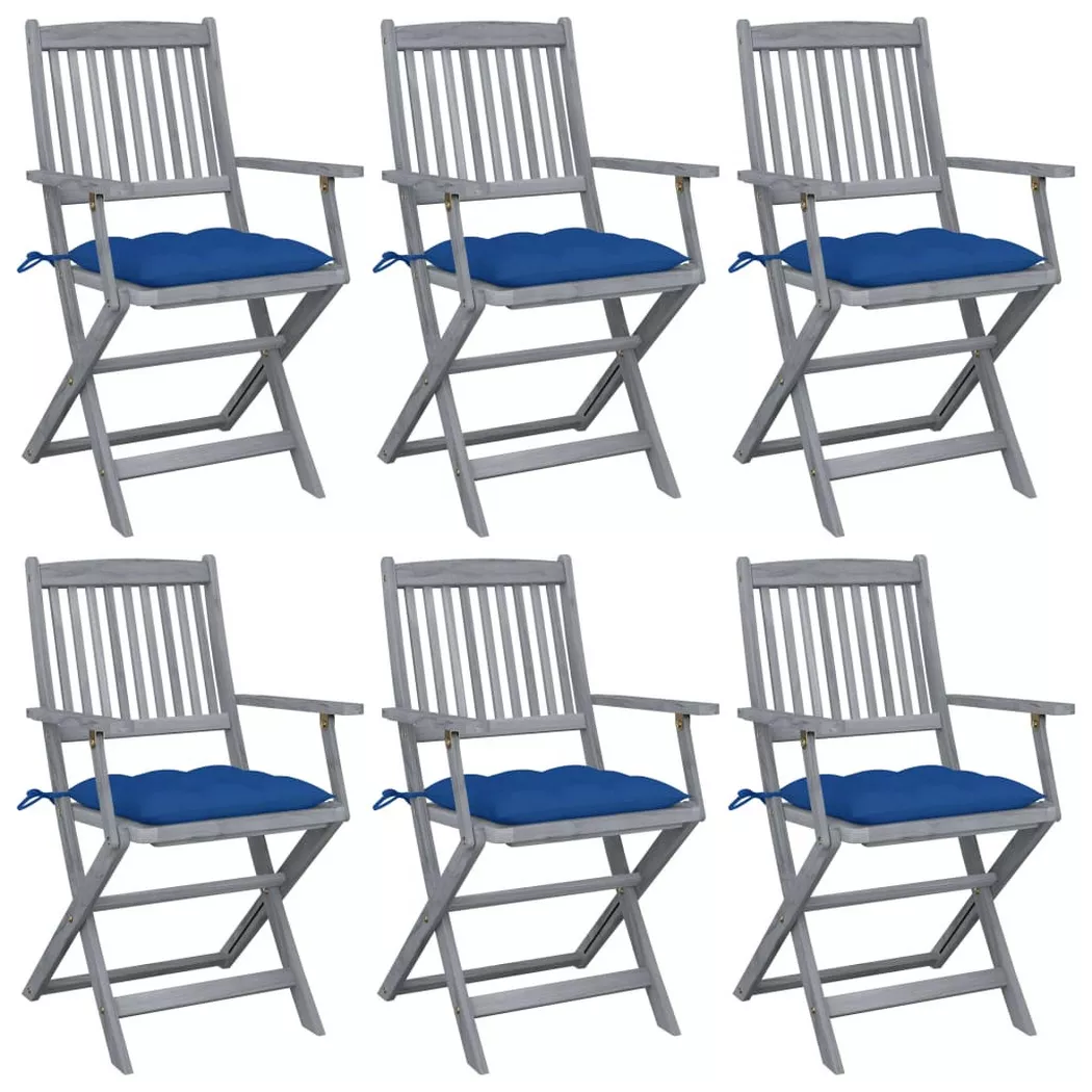VidaXL - Gartenstuhl akazienholz, One Size, Blau