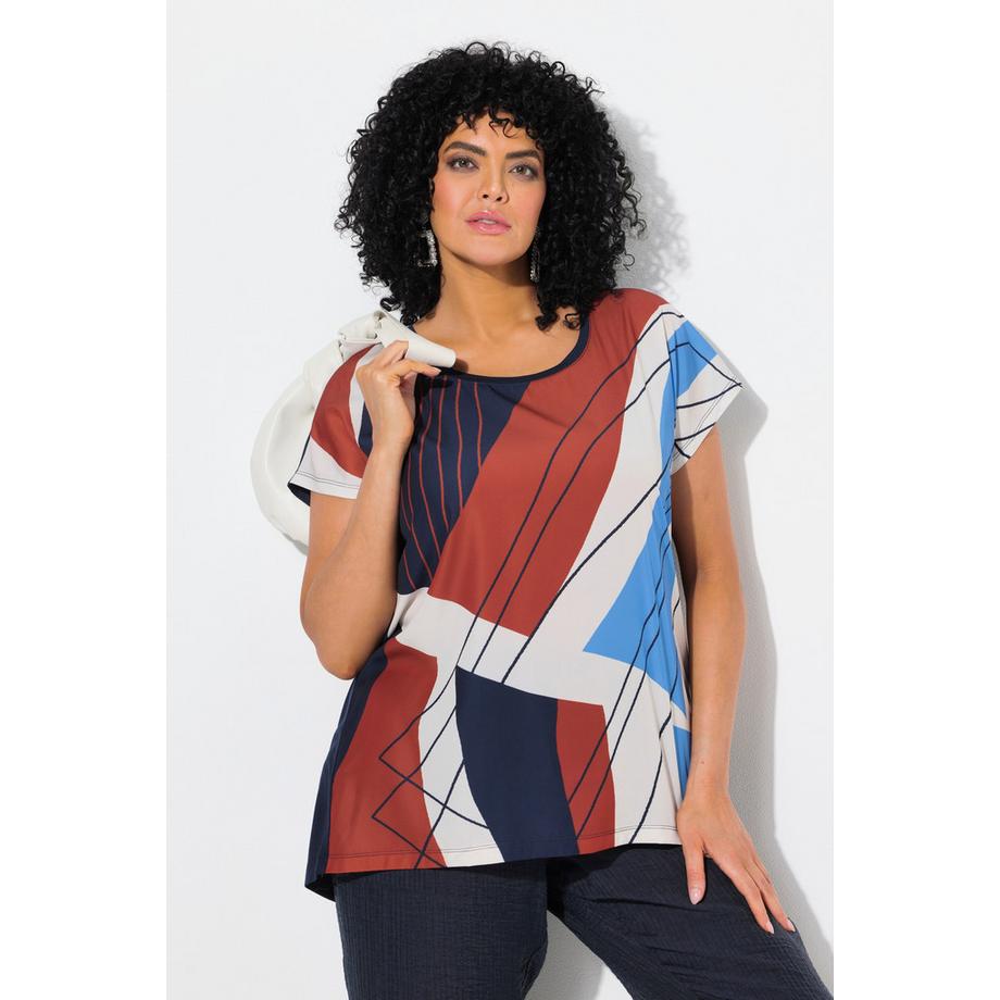 Ulla Popken T-Shirt Oversize Stampa Grafica Girocollo Mezza Manica  