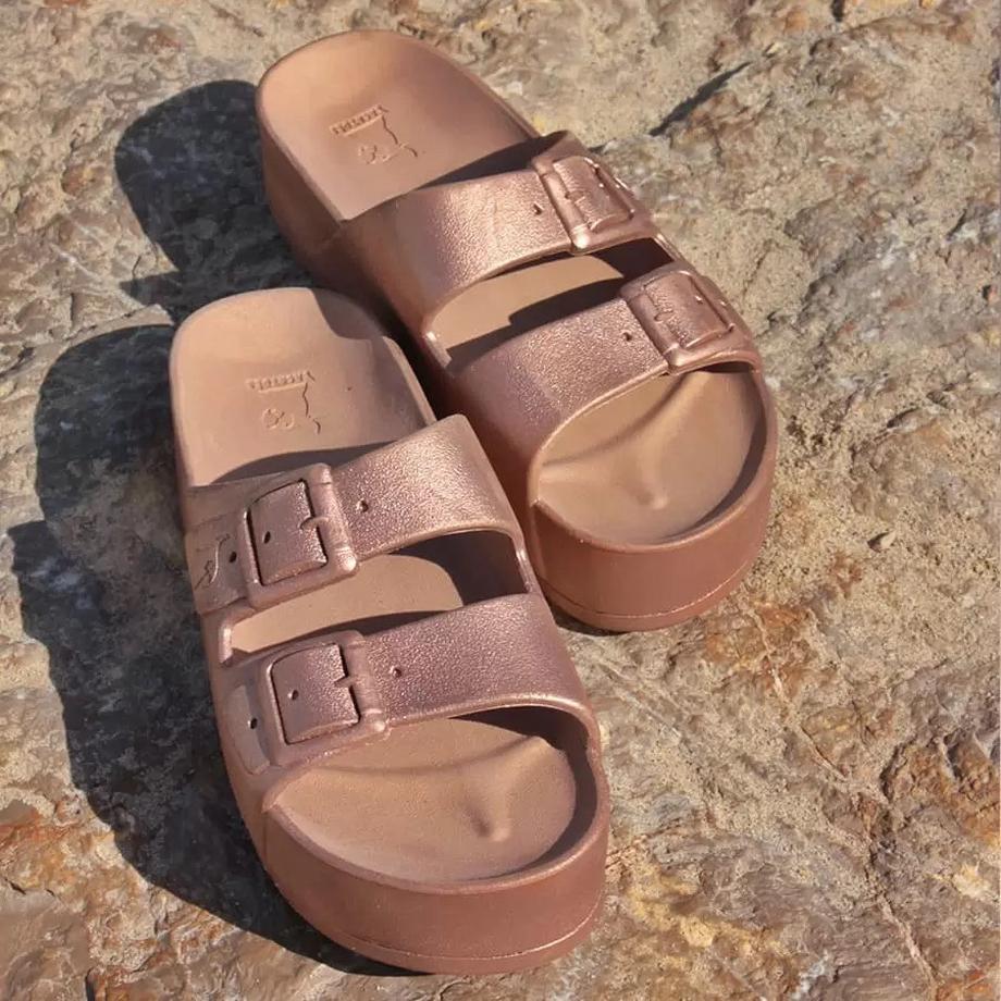 CACATOES Caipirinha Sandales Compensées Métalliques  