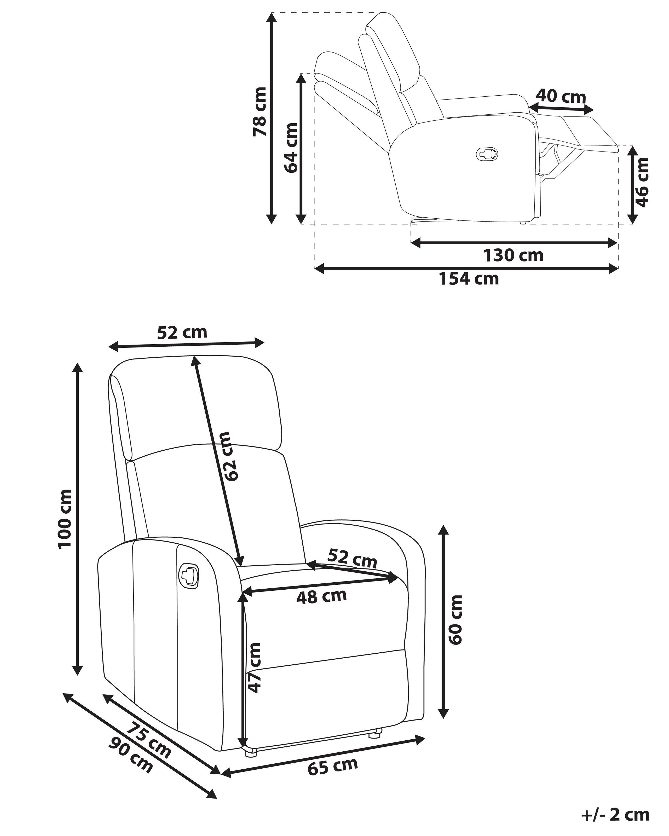 Beliani Fauteuil en Cuir PU Moderne VIRRAT  