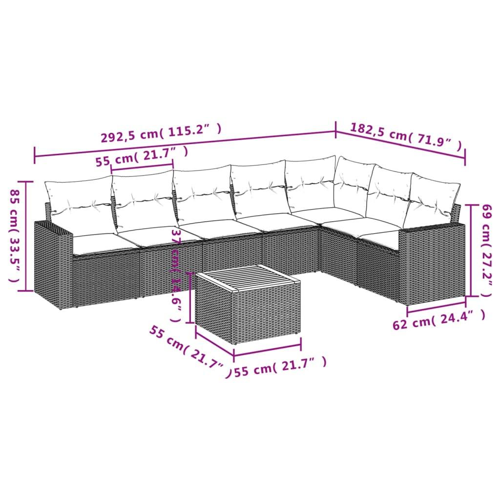 VidaXL Ensemble de canapés de jardin rotin synthétique  