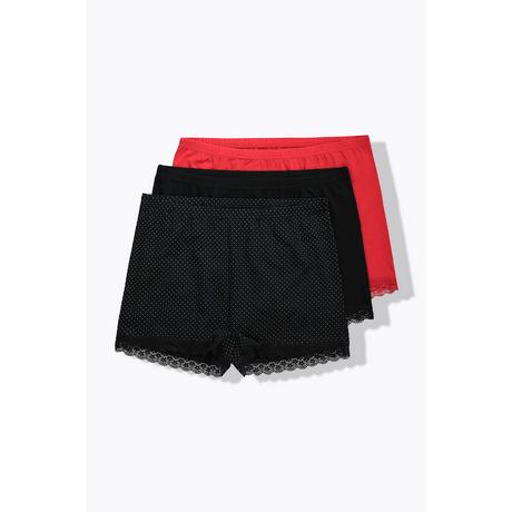 Ulla Popken  Pantys, 3er-Pack, Spitze, Punkte 