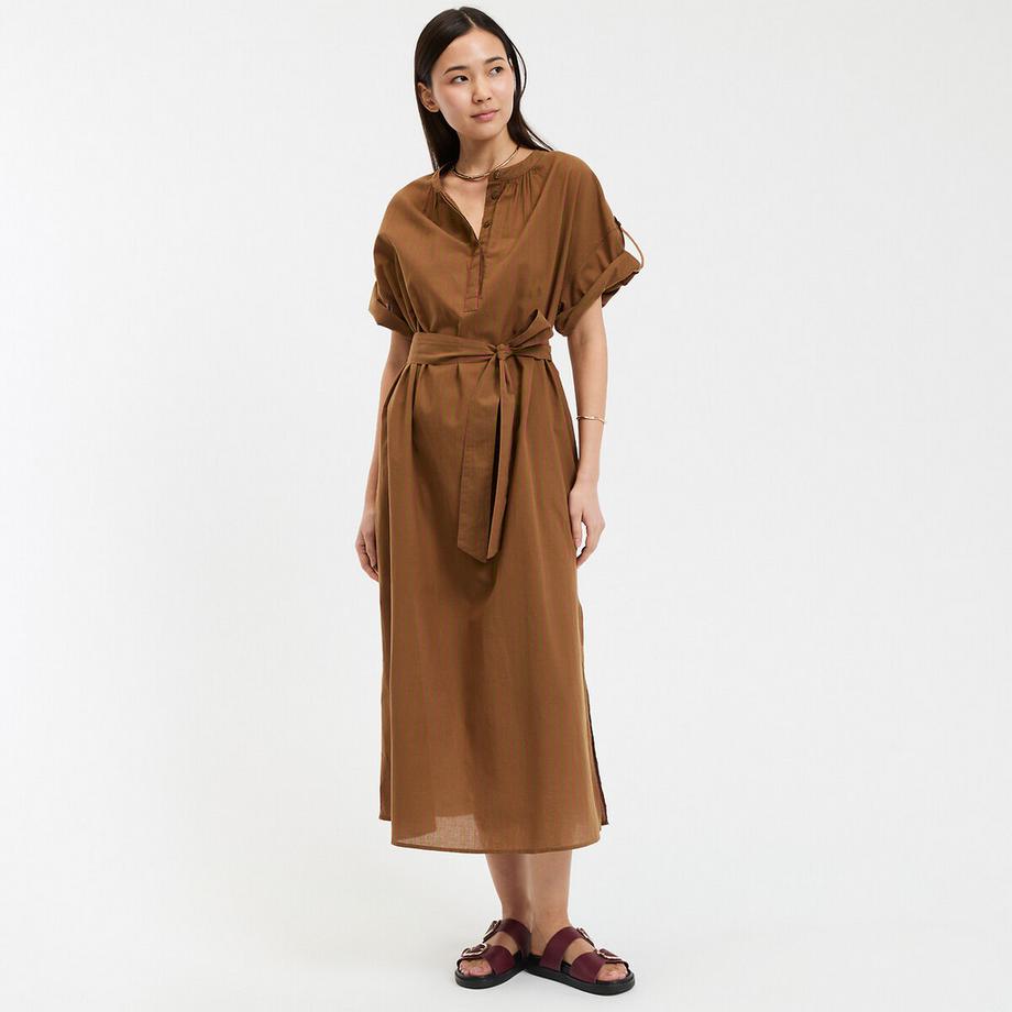 La Redoute Collections Robe longue rayée Col rond Manches 3/4  