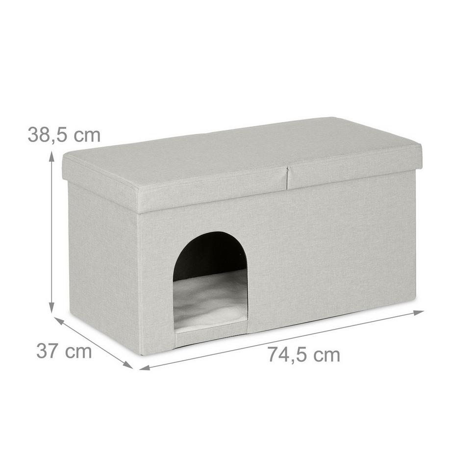 B2X  Katzenversteck in Beige mit Deckel 