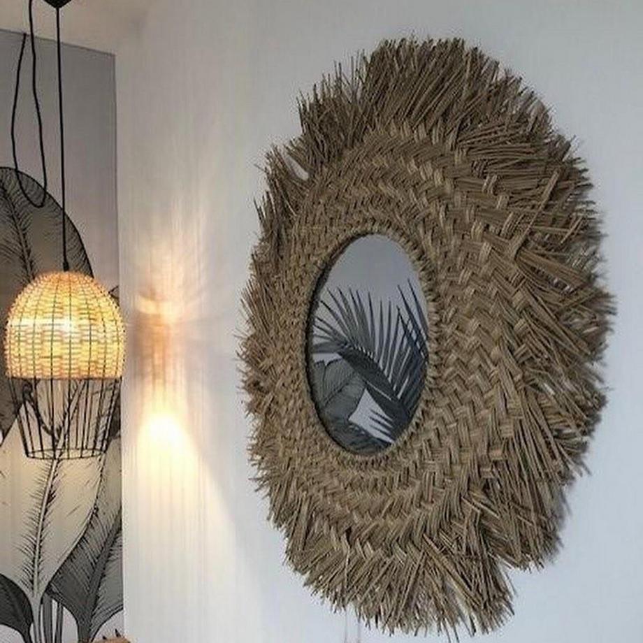 La Redoute Intérieurs Miroir rond forme soleil en herbier Ø70 cm  