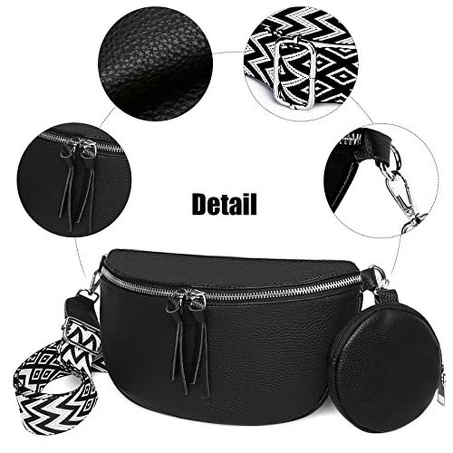 Only-bags.store Sac Bandoulière Large Sangle Cuir Petit Sac Épaule Fermeture Éclair  