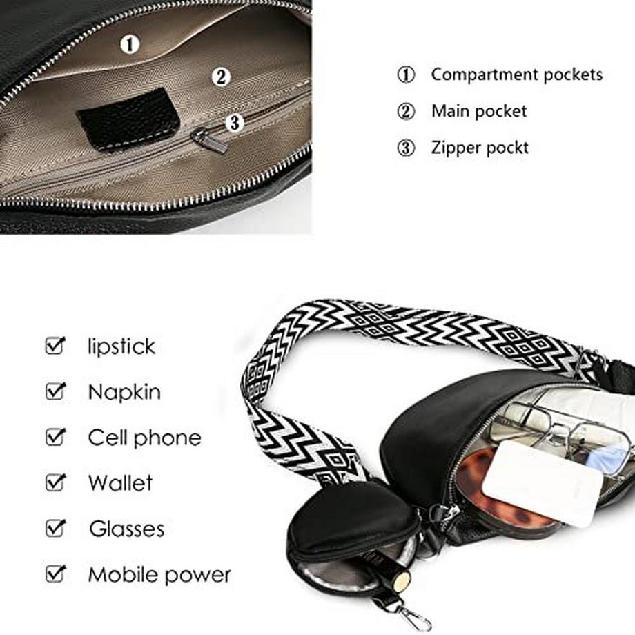 Only-bags.store Sac Bandoulière Large Sangle Cuir Petit Sac Épaule Fermeture Éclair  