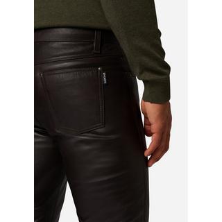 RICANO  Pantaloni in pelle da uomo No. 3 TR Jeans, nello stile classico a 5 tasche in pelle di mucca cerata 