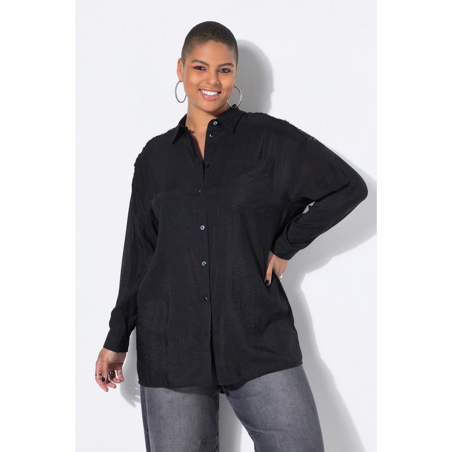 Studio Untold Blusa oversize con frange e paillettes sulle spalle  