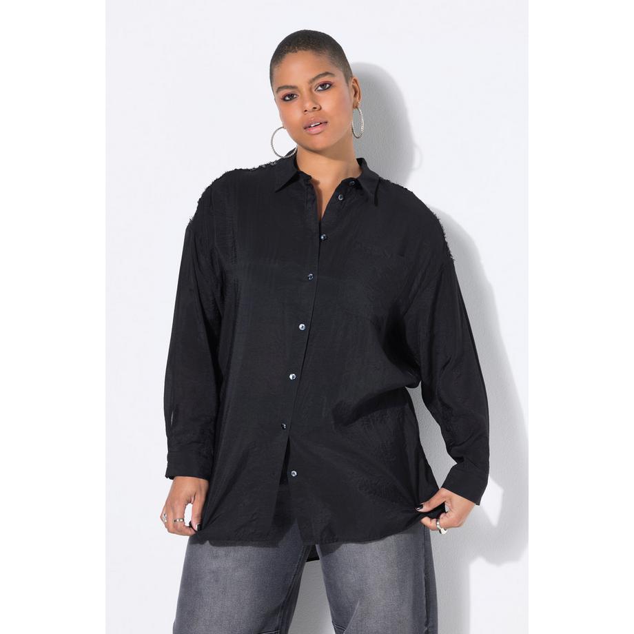 Studio Untold Blusa oversize con frange e paillettes sulle spalle  