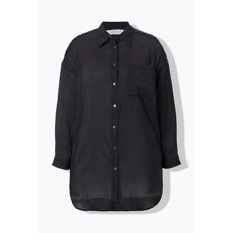 Studio Untold Blusa oversize con frange e paillettes sulle spalle  