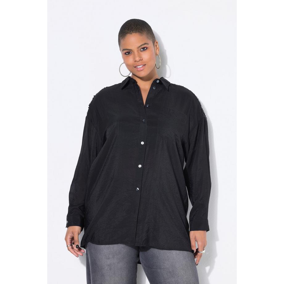 Studio Untold Blusa oversize con frange e paillettes sulle spalle  