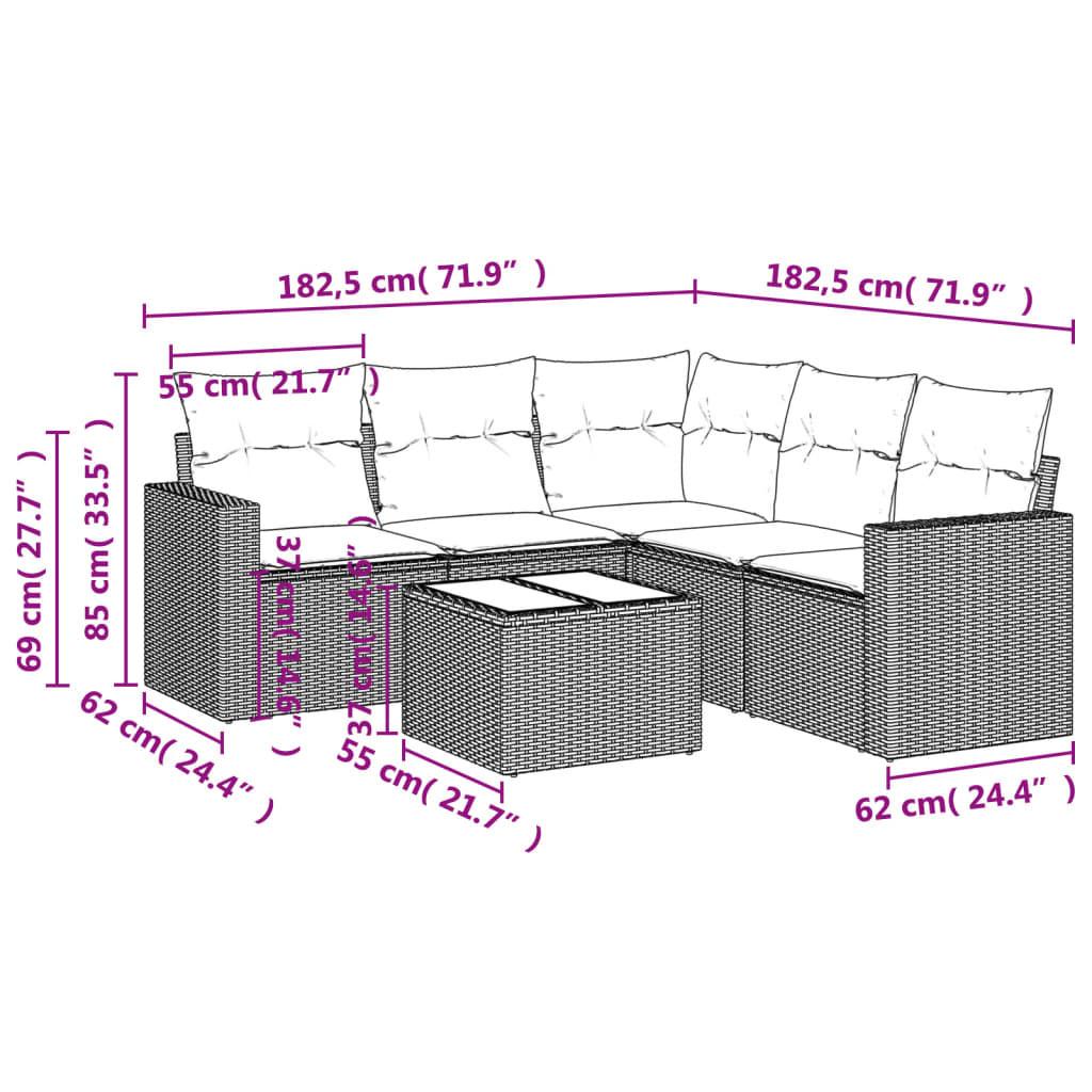 VidaXL set divano da giardino Polirattan  