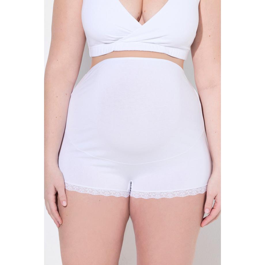 Ulla Popken Bellieva Bermuda Gainant Empiècement Ventre Dentelle Ourlet  