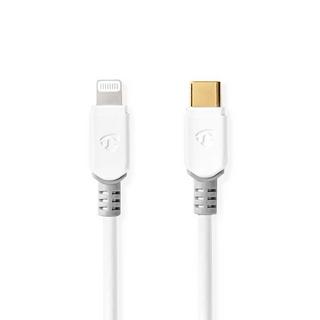 Nedis  Câble Lightning | USB 2.0 | Apple Lightning, 8 broches | USB-C™ mâle | 480 Mbps | Plaqué or | 1,00 m | Rond | PVC | Blanc | Boîte 