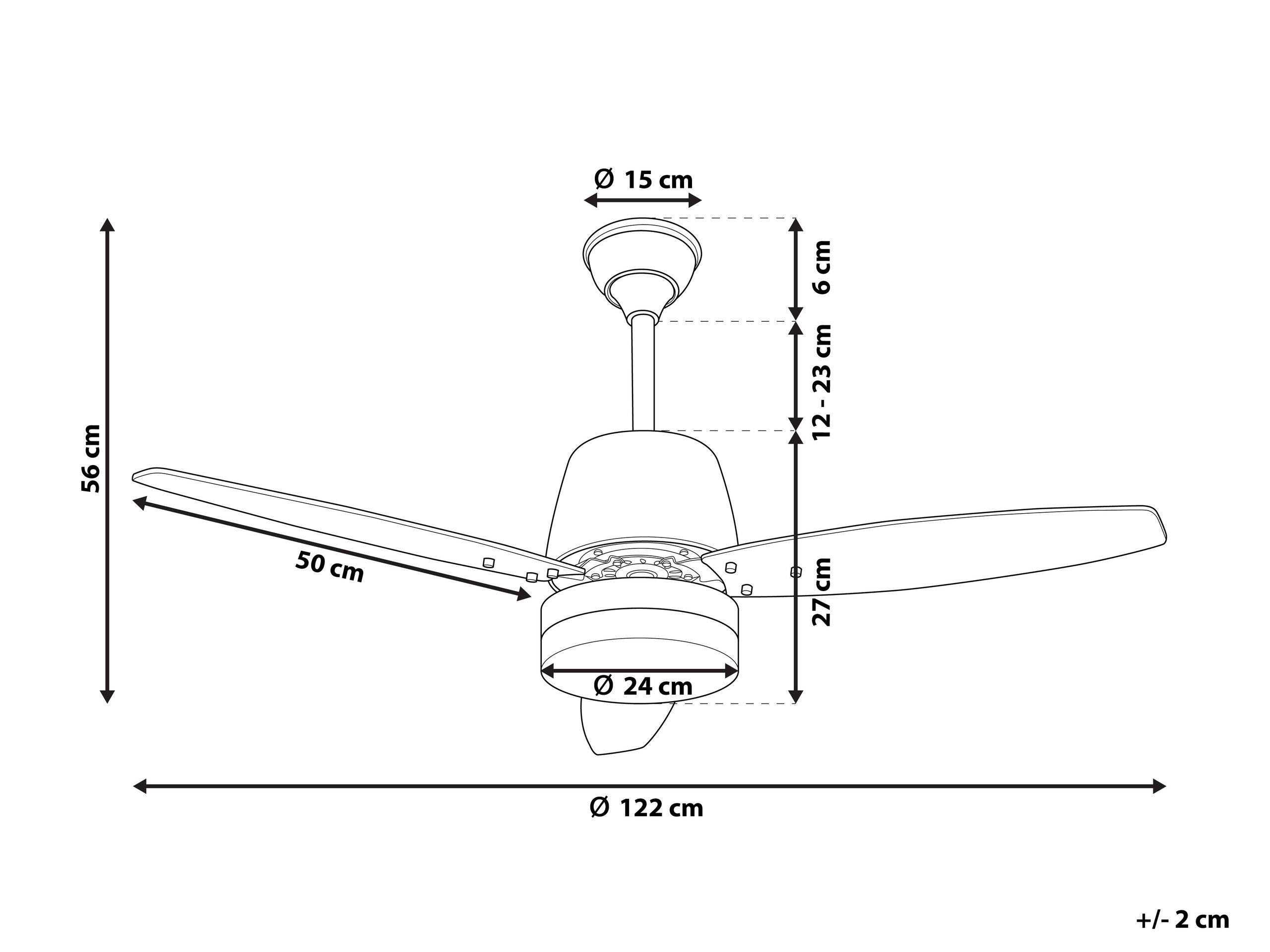 Beliani Ventilateur de plafond en Métal Moderne MLAVA  