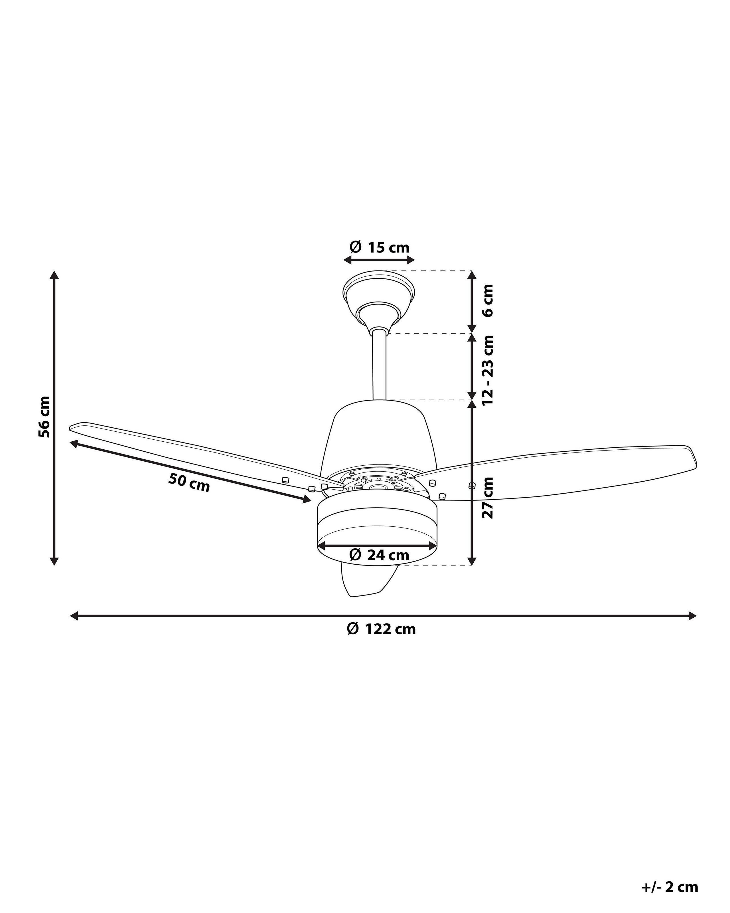 Beliani Ventilateur de plafond avec lampe en MDF Glamour MLAVA  