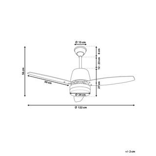 Beliani Ventilateur de plafond avec lampe en MDF Glamour MLAVA  