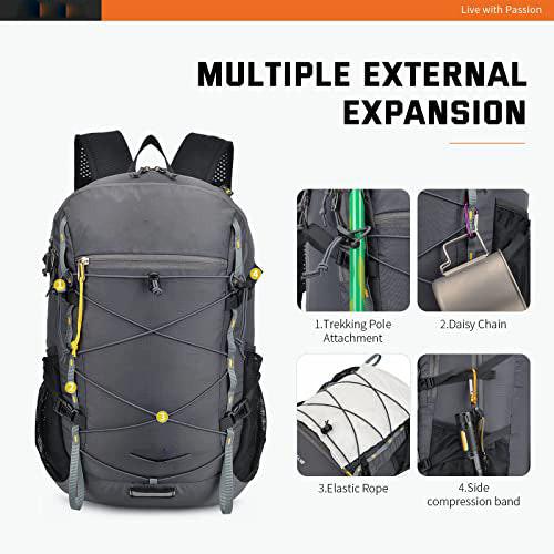 Only-bags.store Faltbarer Rucksack Ultraleichter Tagesrucksack Verstaubarer Tagesrucksack Wasserdichter Wanderrucksack Reiserucksack für Camping Outdoor Wandern  