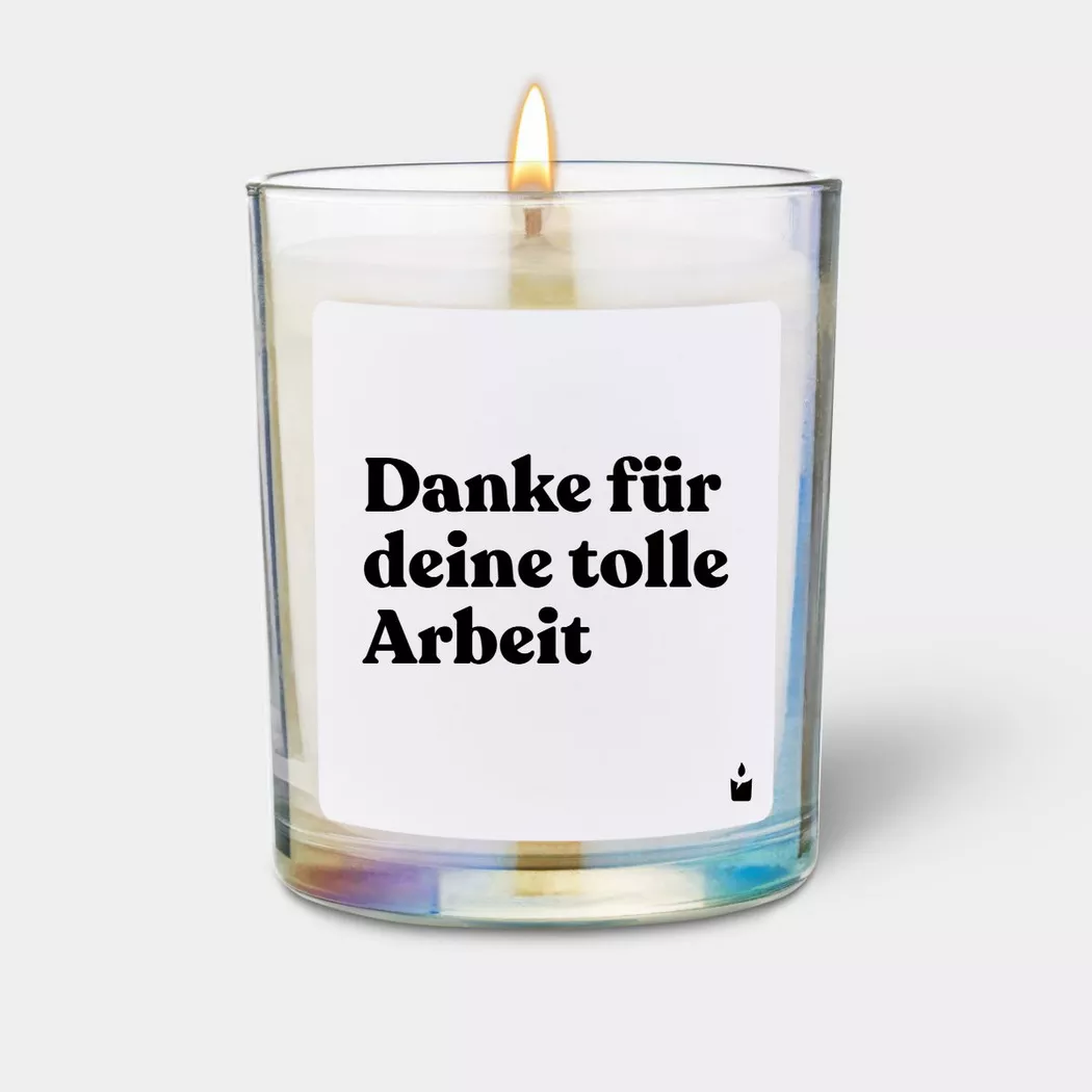 CandleHand - Duftkerze Flowery Danke für deine tolle Arbeit, 7X8X7CM, Transparent
