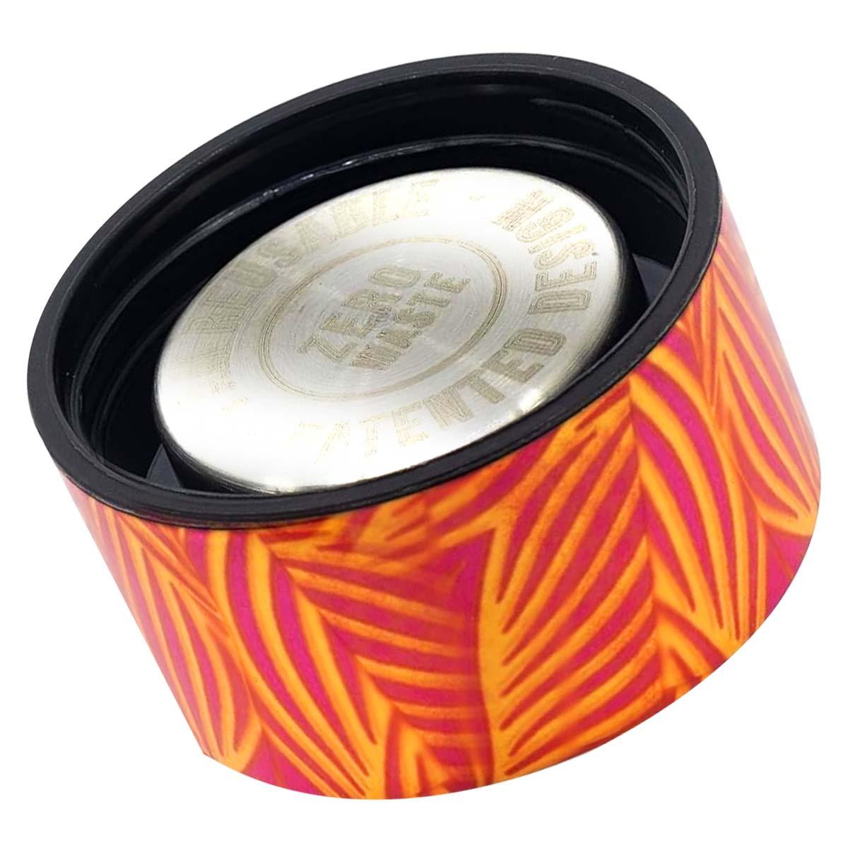 Quokka Bottiglia Termica a Doppia Parete Motivo Fogliame Stilizzato  