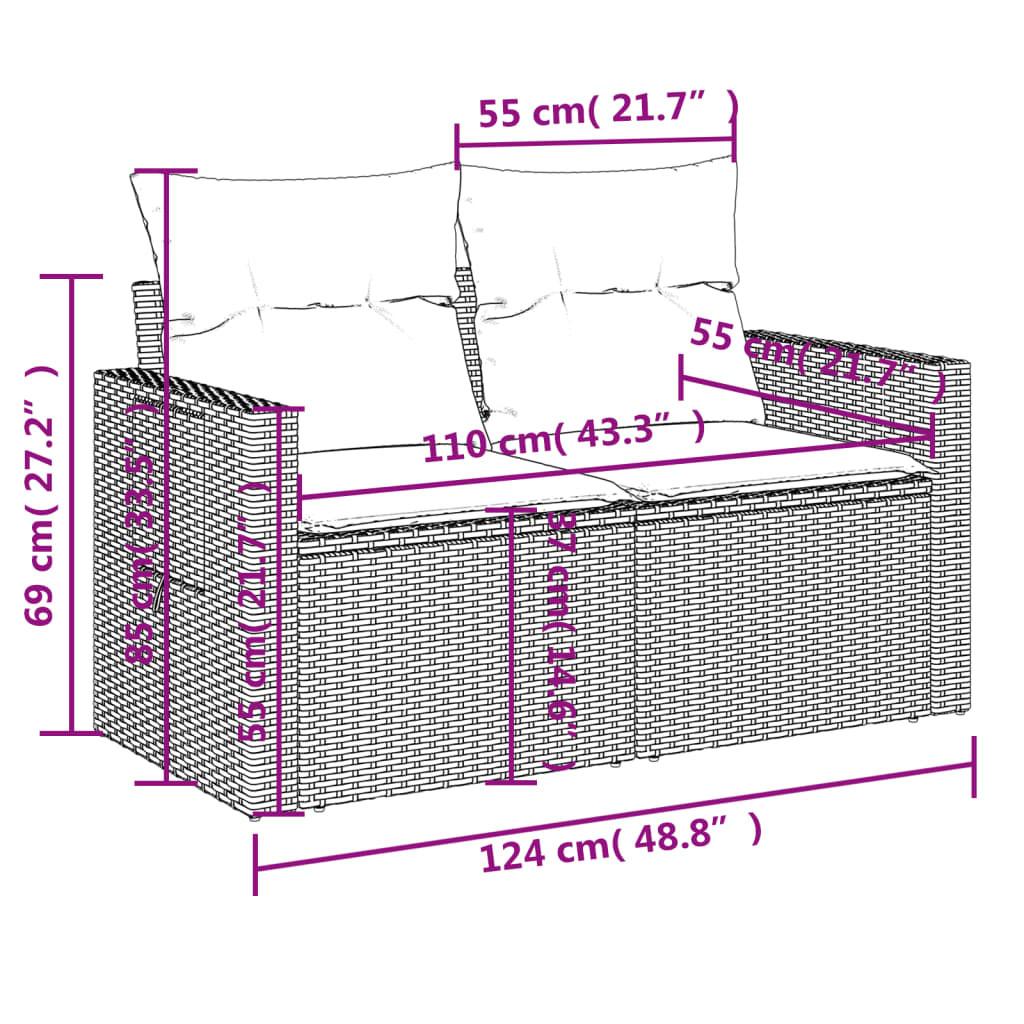 VidaXL Canapé de jardin rotin synthétique  